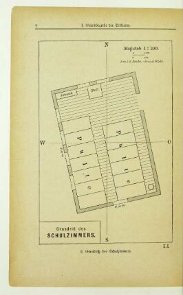 Grundriß des Schulzimmers