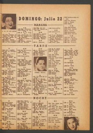 [Programa de] Domingo: Julio 22