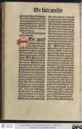 De satisfactione que est tertia pars penitentie.