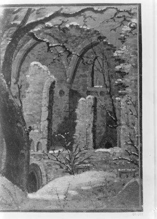 Verschneite Kirchenruine