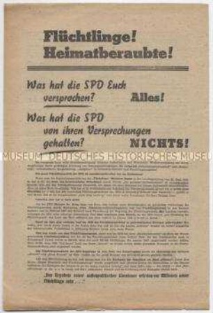 Wahlaufruf der CDU Schleswig-Holstein mit der Ausrichtung auf Flüchtlinge und Heimatvertriebene