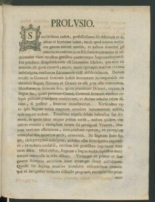 Prolusio.