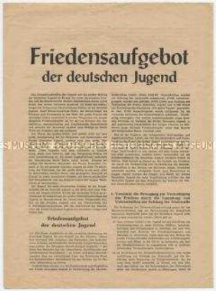 Sonderdruck der FDJ zum Friedensaufgebot der deutschen Jugend 1950