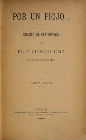 Por un piojo... Cuadro de costumbres