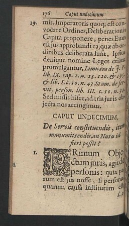 Caput undecimum. De Servis constituendis