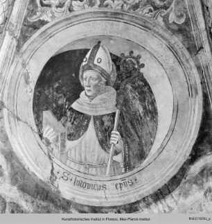 Ausmalung : Gewölbezwickel mit Heiligentondi : Der heilige Ludwig von Toulouse