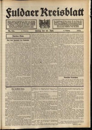 Zweite Ausgabe vom Freitag, den 28. Juni 1912.