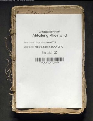 Verbesserung des Akzisenwesens im Fürstentum Moers