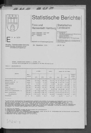 Bergbau, Verarbeitendes Gewerbe Septem. 1991 : Lfd. Nr. 36