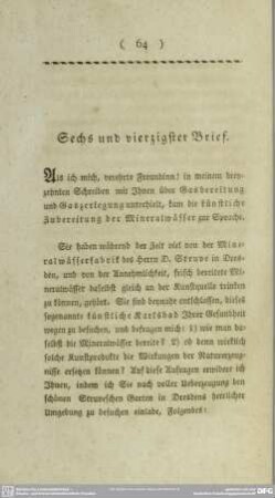Sechs und vierzigster Brief