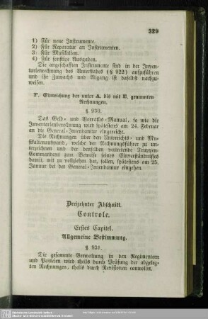 Dreizehnter Abschnitt. Controlle