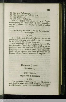 Dreizehnter Abschnitt. Controlle