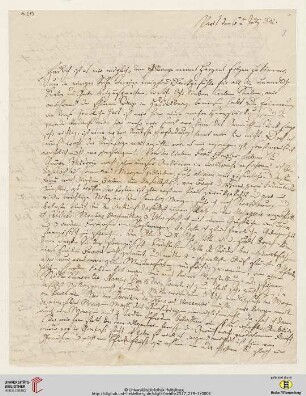 Nachlass Georg Gottfried Gervinus. Korrespondenz Carl und Sophie Oesterley/Georg Gottfried und Viktoria Gervinus: Brief von Carl Oesterley an Viktoria Gervinus