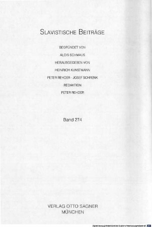 Slavistische Linguistik 1990 : Referate des XVI. Konstanzer Slavistischen Arbeitstreffens, Bochum/Löllinghausen 19. - 21. 9. 1990