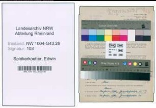 Entnazifizierung Edwin Spiekerkoetter , geb. 09.07.1907 (Schlosser)