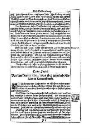 Das 5. Capitel. Von den Russen selbst/ was ihre eusserliche Gestalt und Kleidung betrifft.
