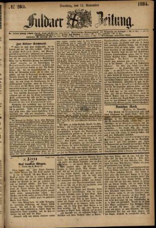 Ausgabe vom Dienstag, den 11. November 1884.