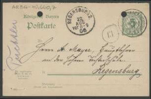 Brief von Wolfgang Puchtler an Anton Mayer