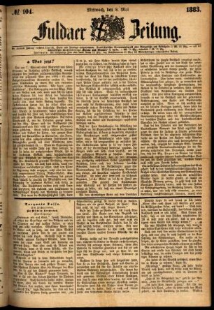 Ausgabe vom Mittwoch, den 09. Mai 1883.