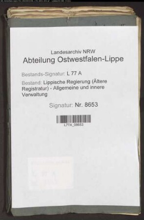 Straßenbau.- Straßenzug II.- Distrikt 12 sp. 11 Zollstock bei Brakelsiek bis zur Meierei Schwalenberg