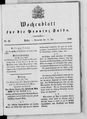 Nr. 29, Ausgabe vom 15. Juli 1848