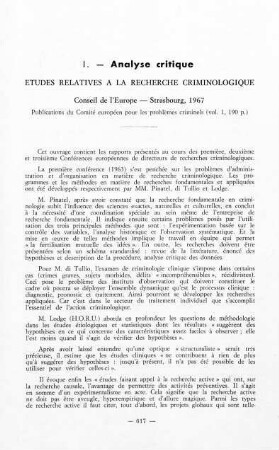 617-624, Etudes relatives à la recherche criminologique (Conseil de l'Europe)