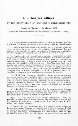 617-624, Etudes relatives à la recherche criminologique (Conseil de l'Europe)
