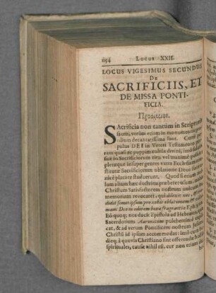 Locus Vigesimus Secundus De Sacrificiis, et de missa Pontificia.