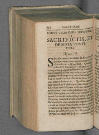 Locus Vigesimus Secundus De Sacrificiis, et de missa Pontificia.