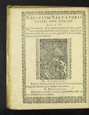 Nativitas Salvatoris Nostri Iesu Christi.
