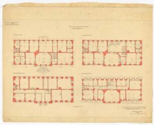 Schloss Erxleben Umbau I: 4 Grundrisse 1:100