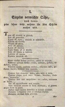 Lateinisches Lesebuch für die ersten Anfänger : nebst den Anfangsgründen der Grammatik