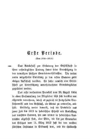 Erste Periode. (Von 1804-1818)