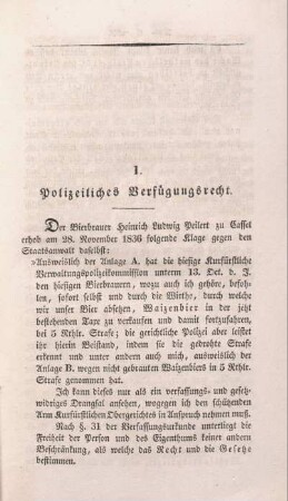 1. Polizeiliches Verfügungsrecht.