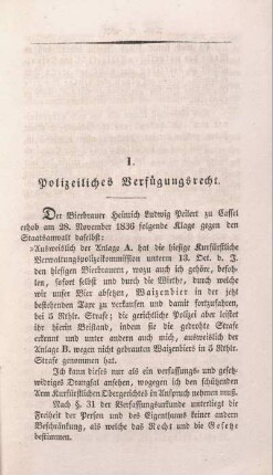 1. Polizeiliches Verfügungsrecht.