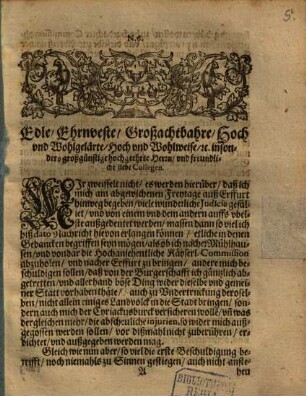 Relation An Die Römische Käyserliche Mayestätt, Von Deroselben Commissarien über die beschehene Achts-Erklärung der Statt Erfurt abgangen