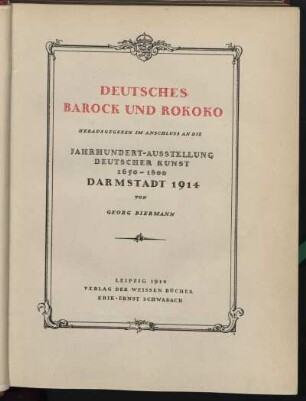 Bd. 1: Deutsches Barock und Rokoko