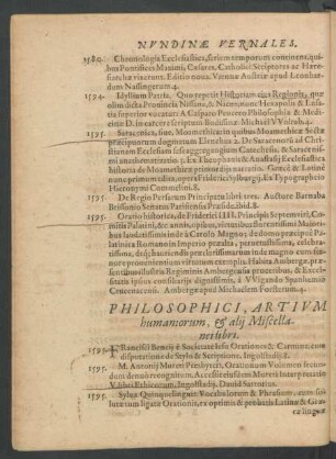 Philosophici, Artium humaniorum, & alii Miscellanei libri.