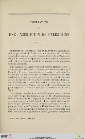 N.S. 7.1863: Observations sur une inscription de Palestrine