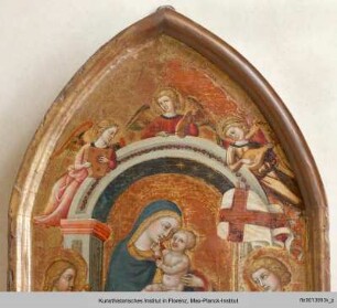 Thronende Madonna zwischen den Heiligen Jakobus Major und Viktor