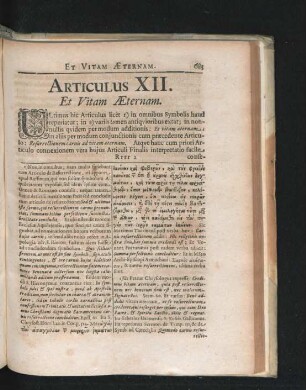 Articulus XII. Et Vitam Aeternam