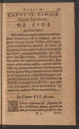 Caput septimum. De Fide. - Caput octavum. De Aequitate.
