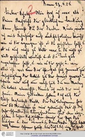 Postkarte vom 23.04.1908