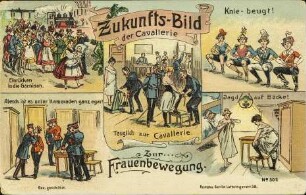 Zur Frauenbewegung. - Zukunfts-Bild der Cavallerie