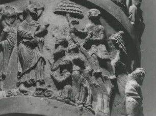 Jesus und Zachäus, Bernwardsäule, Dom zu Hildesheim