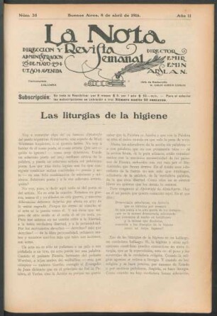 Las liturgias de la higiene