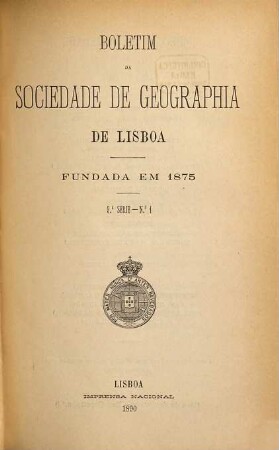 Boletim da Sociedade de Geográfia de Lisboa. 9. 1890