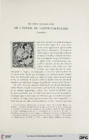 3. Pér. 39.1908: Le chef-reliquaire de l'église de Sainte-Fortunade (Corrèze)