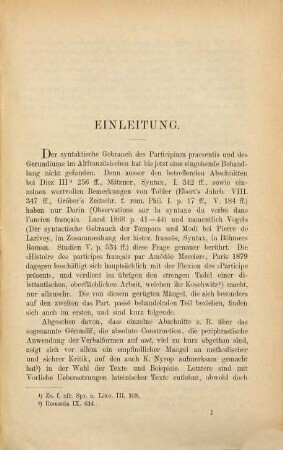 Der syntactische Gebrauch des Participium Praesentis und des Gerundiums im Altfranzösischen : Inaug. Diss.