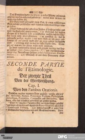 Der zweyte Theil Von der Wortforschung.